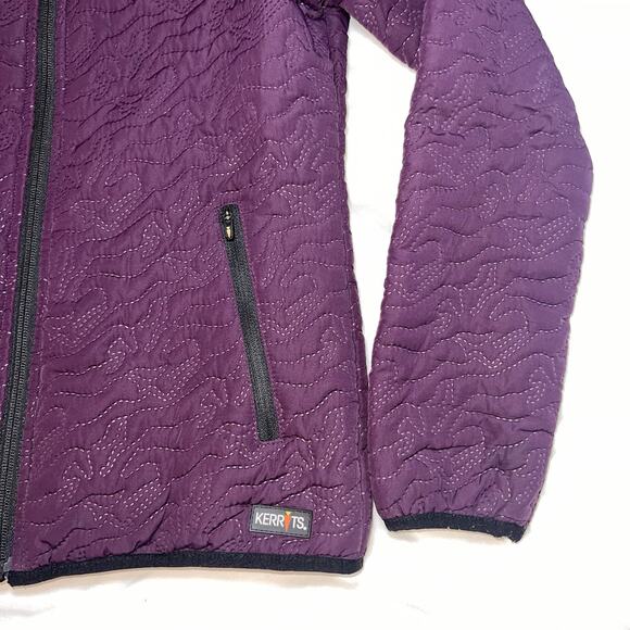 Kerrits Quilted Jacket Size L Plum Purple Unbridled Horse Full Zip Lightweight - Picture 4 of 11